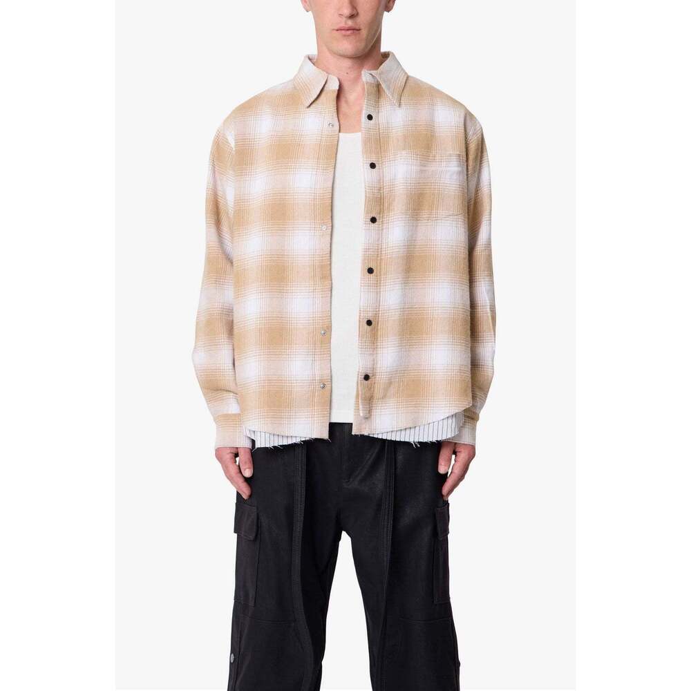mnml Double Layered Vintage Shirt - Tan Size XXXLTan / XXXL